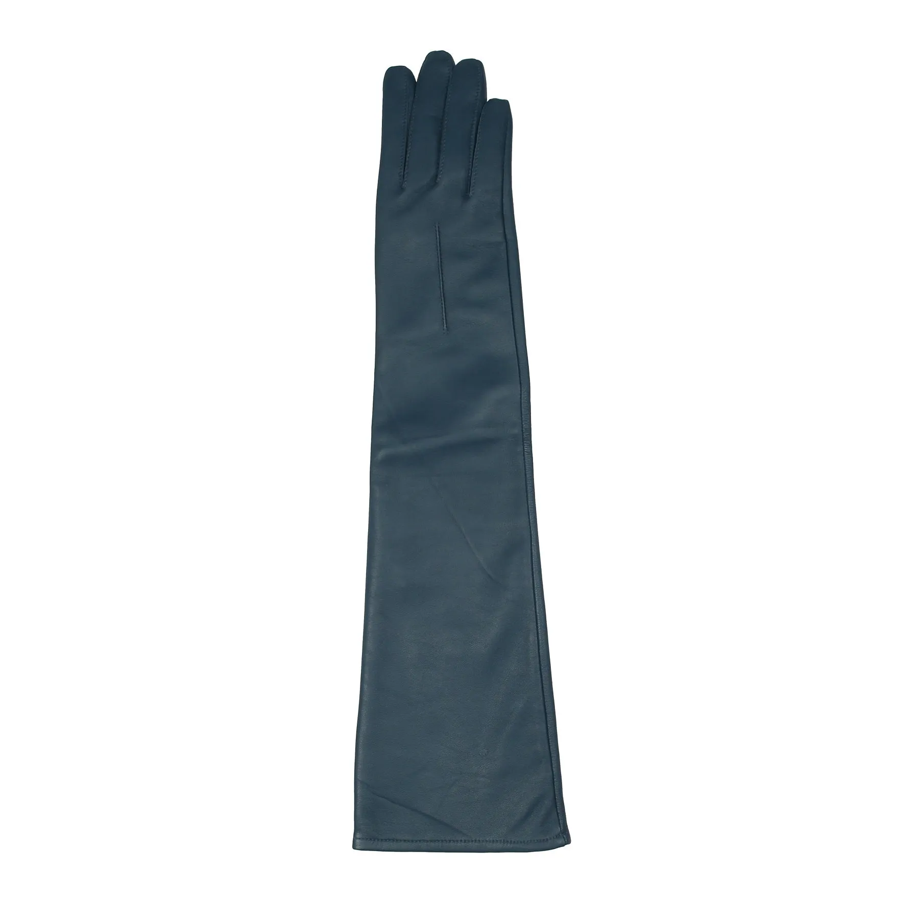 Women's Single-Point Long Above-Elbow Lined Leather Gloves