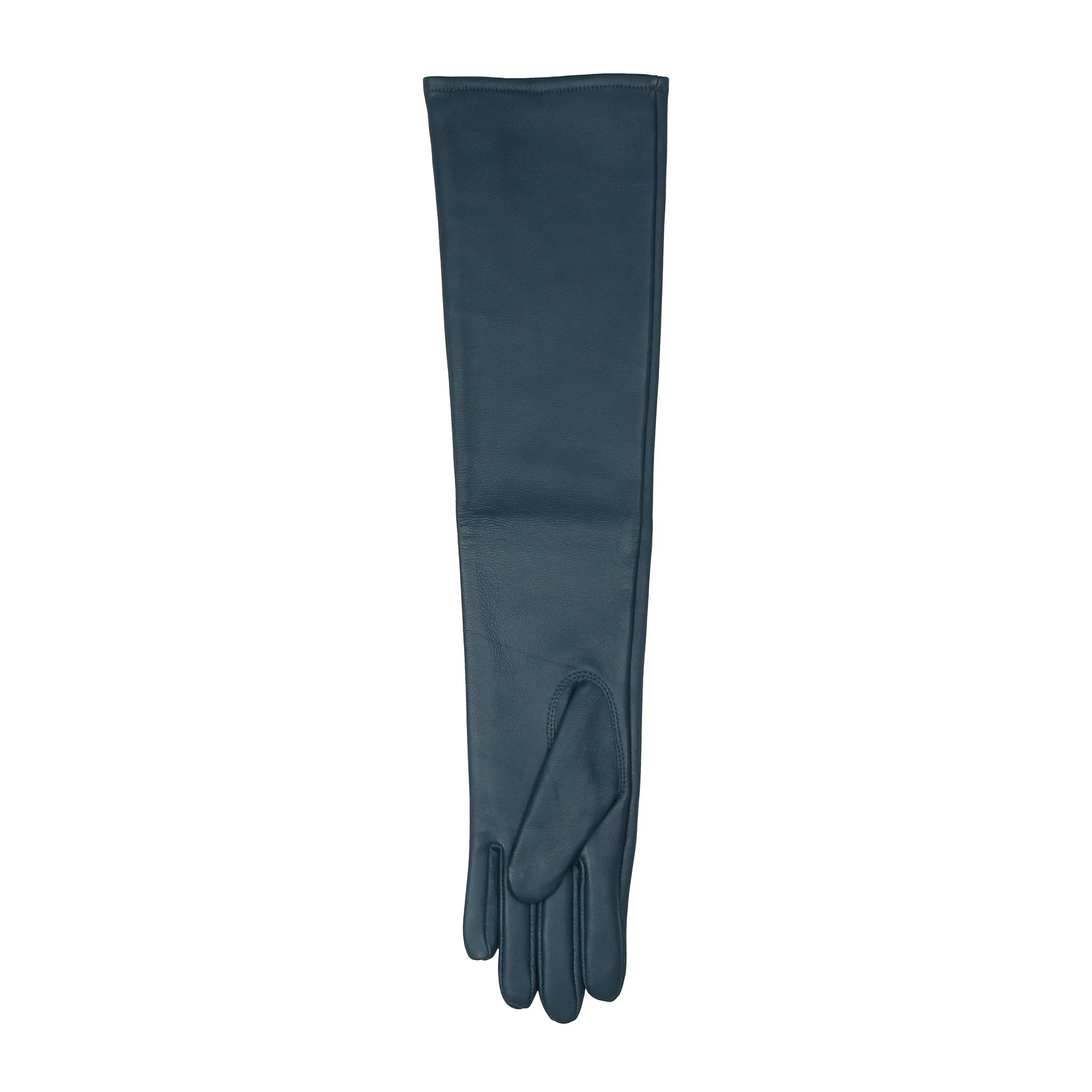 Women's Single-Point Long Above-Elbow Lined Leather Gloves