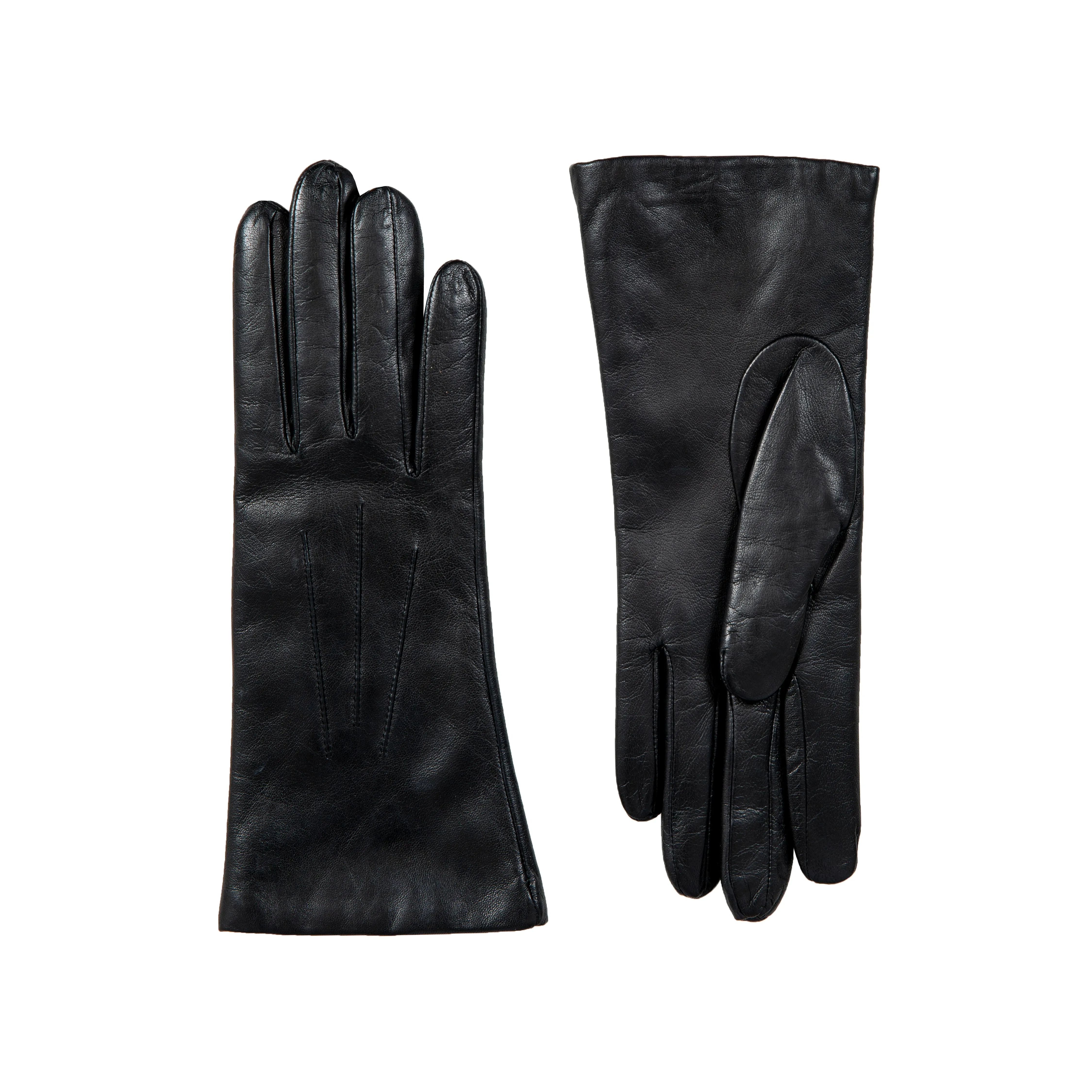 Women's Three-Point Cashmere-Lined Leather Gloves