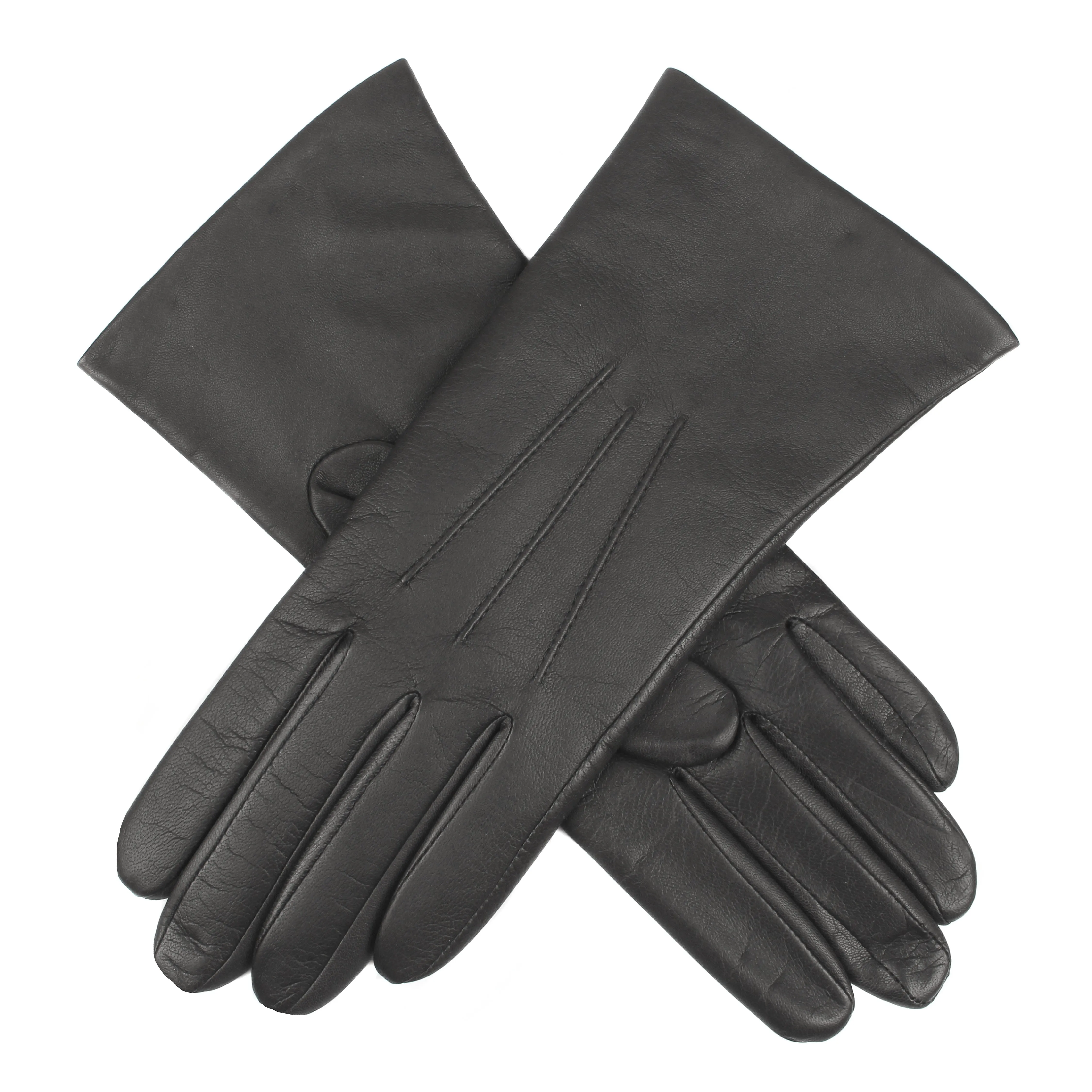 Women's Three-Point Cashmere-Lined Leather Gloves