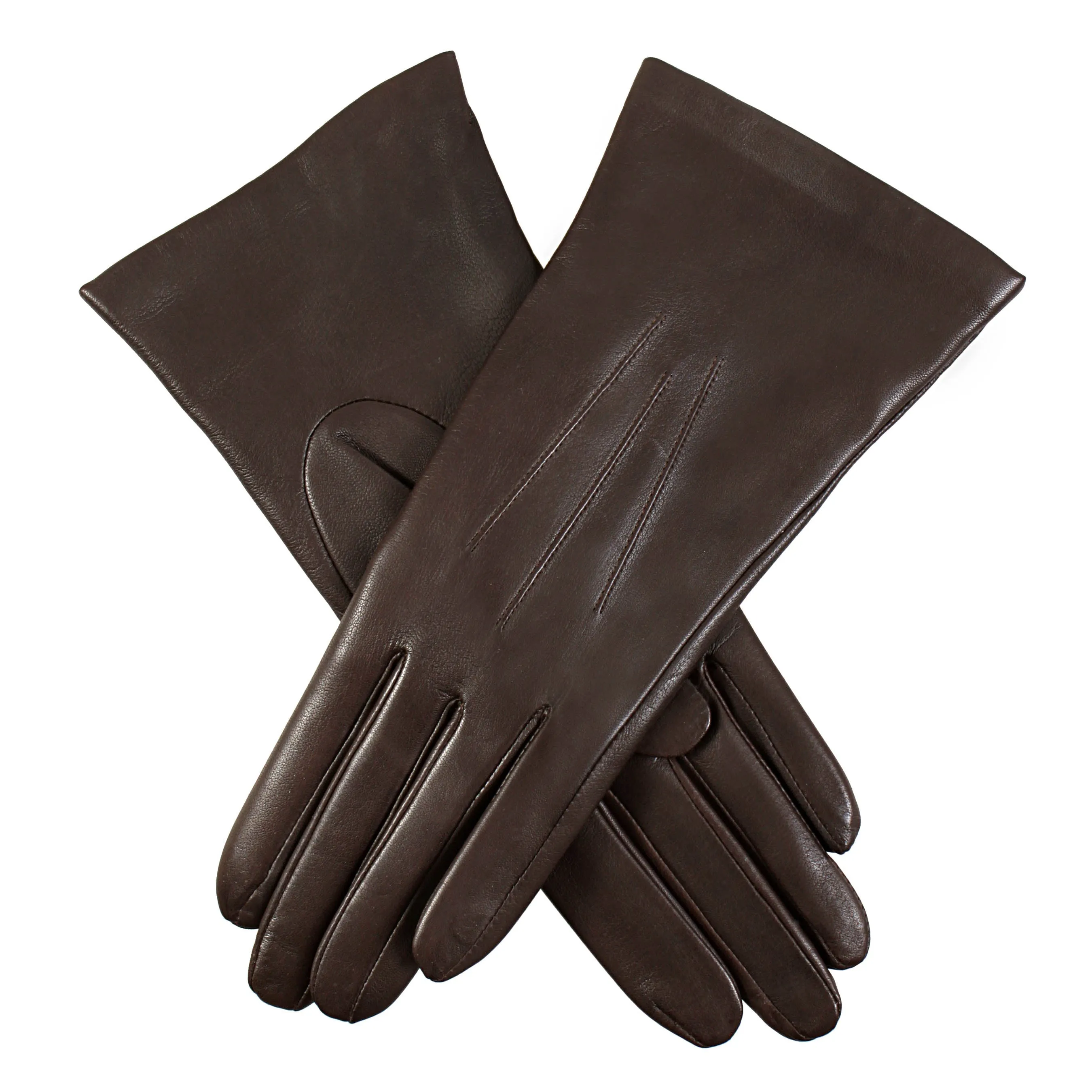 Women's Three-Point Cashmere-Lined Leather Gloves