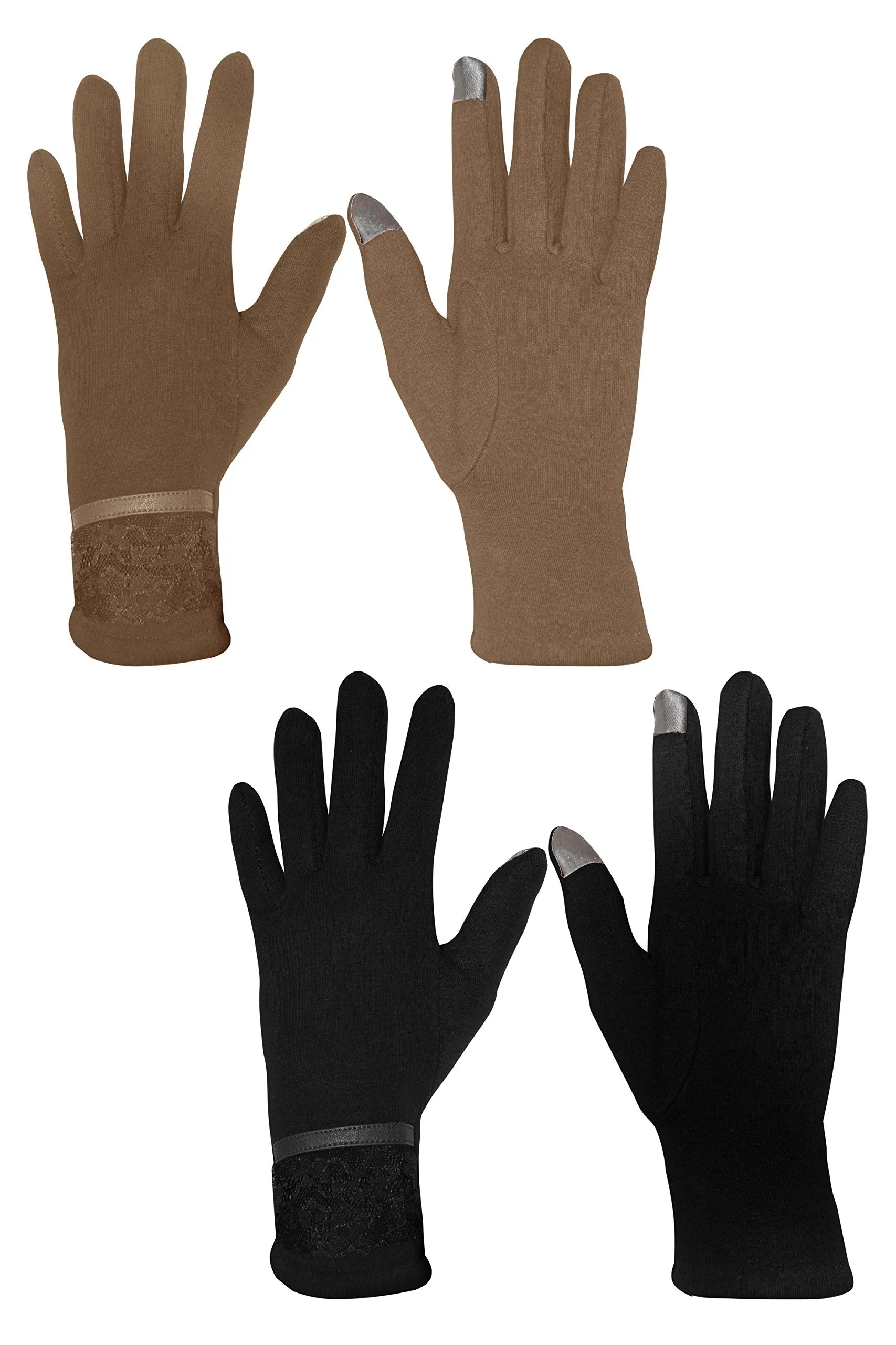 Womens Touch Screen Fleece Lined Assorted Winter Warm Gloves