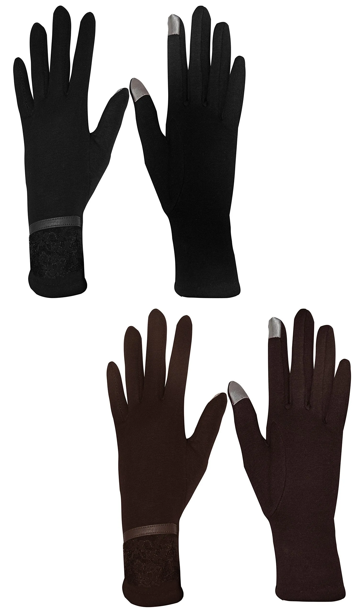 Womens Touch Screen Fleece Lined Assorted Winter Warm Gloves