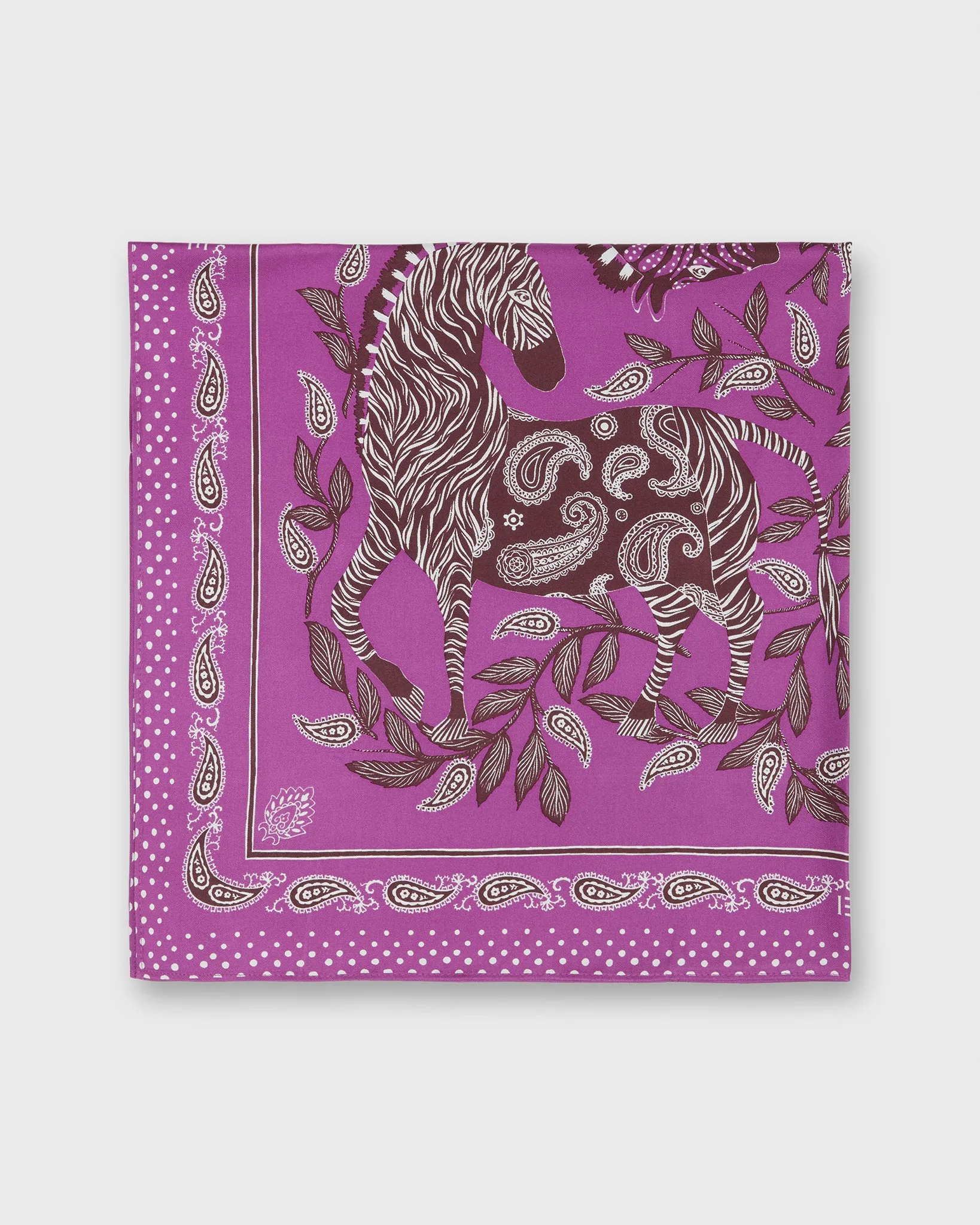 Zack Square Scarf in Purple Silk